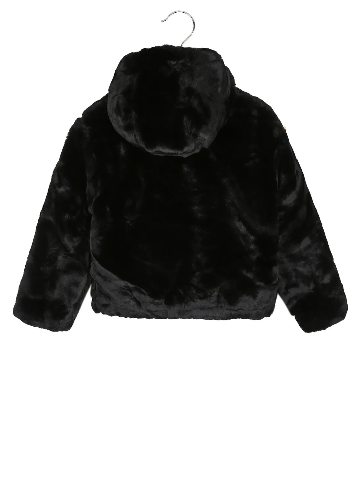 Miss Brum Giacca da bambina con cappuccio in ecopelliccia - nero