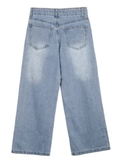 Miss Brum Jeans da bambina a gamba larga con strass - jeans
