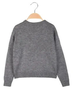 Miss Brum Maglione girocollo da bambina con strass - grigio