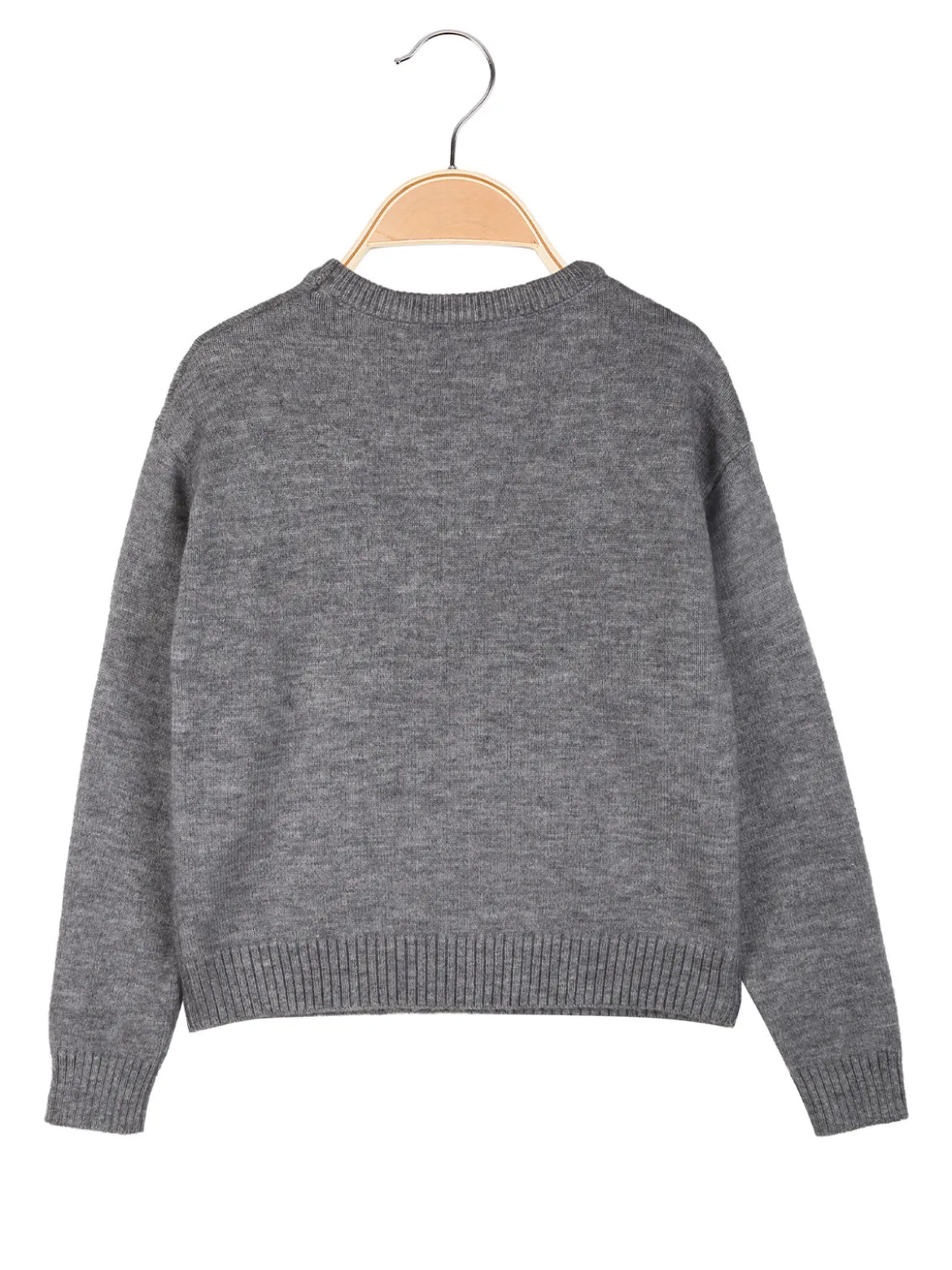 Miss Brum Maglione girocollo da bambina con strass - grigio