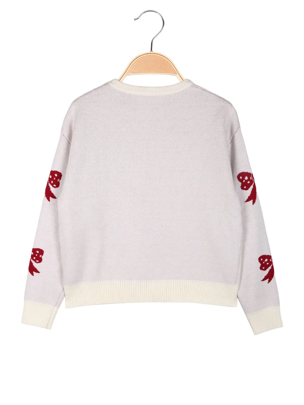 Miss Brum Maglione girocollo da bambina con strass - panna