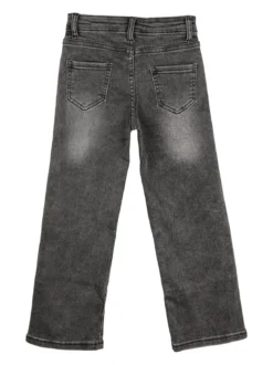 Miss & Girls Jeans da bambina a gamba larga con strass - nero