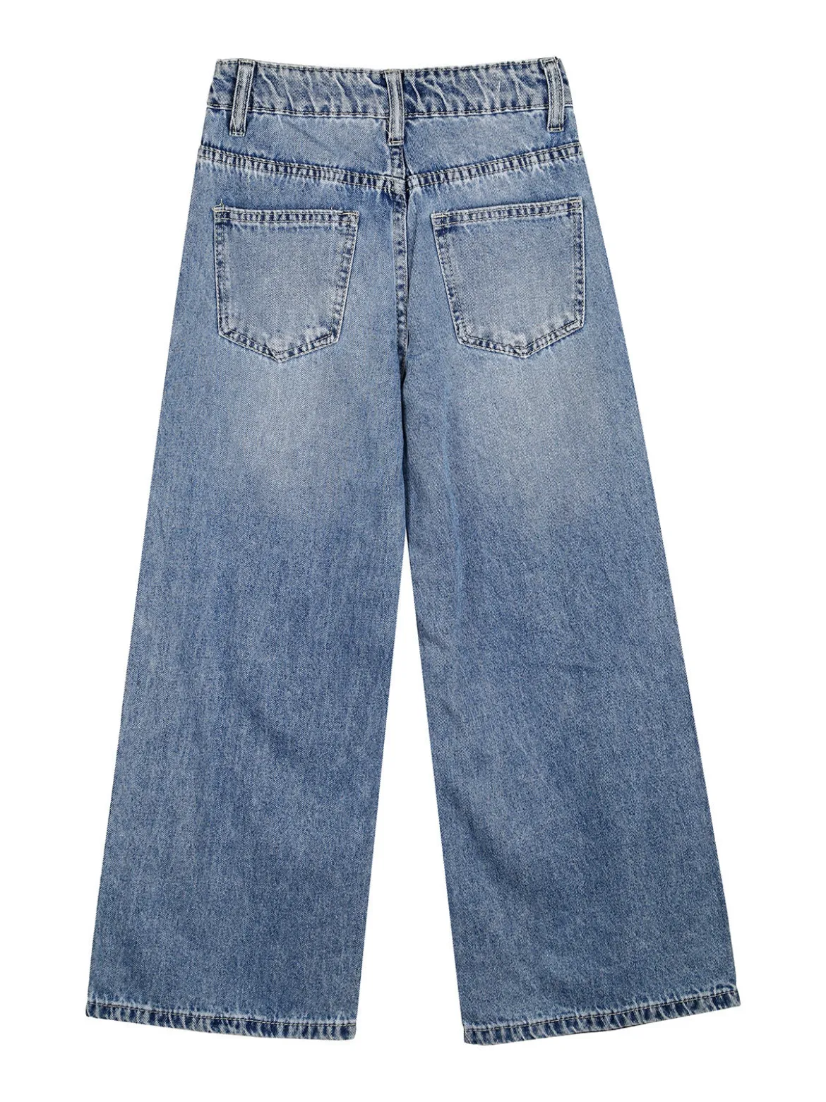 Miss Image Jeans da bambina wide leg con strass - blu