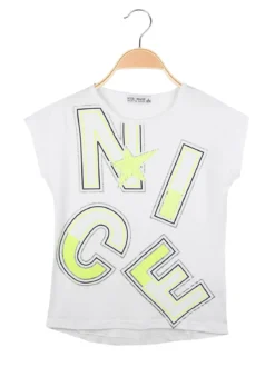 Miss Image T-shirt con scritte e paillettes