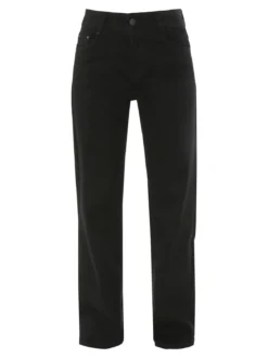 Miss Natalie Pantaloni donna jeans a gamba larga - nero