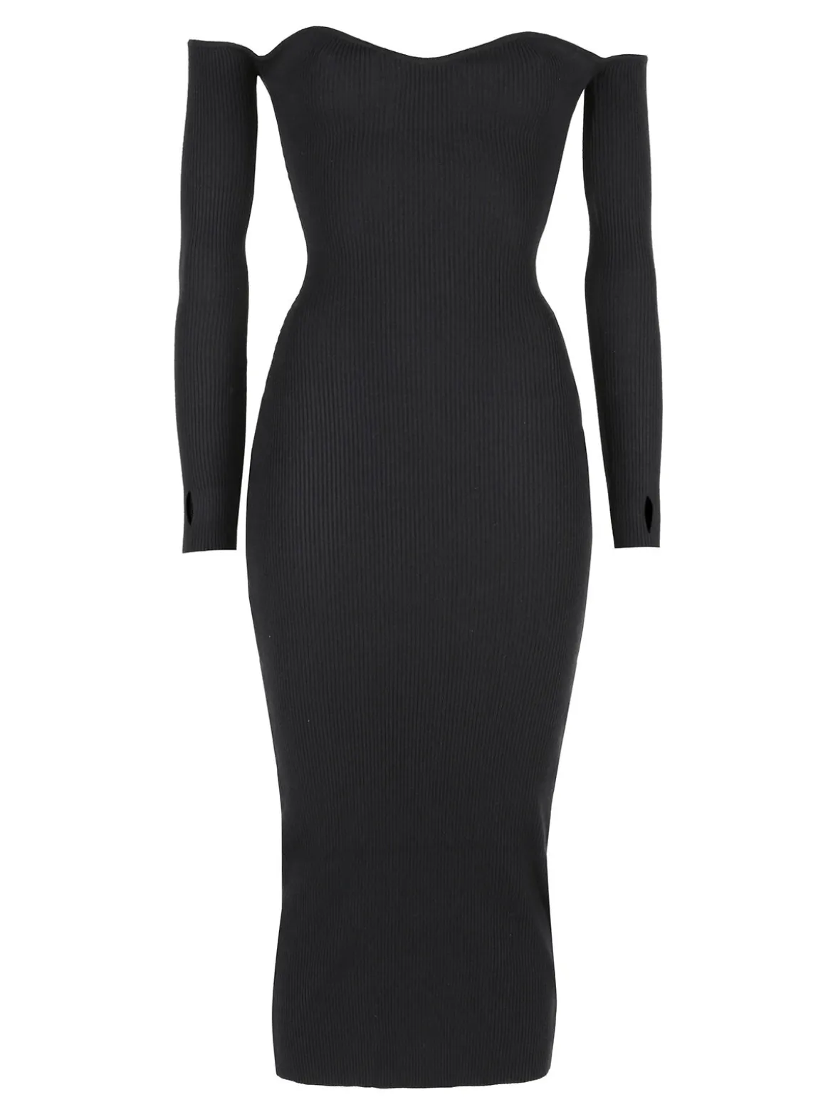 Mochy Abito lungo da donna in maglia con spalle scoperte