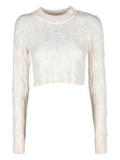 Monique Maglione cropped da donna con perle