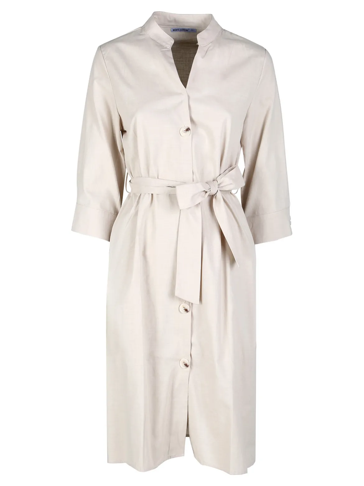 Monte Cervino Abito a camicia da donna in misto lino con maniche a 3/4