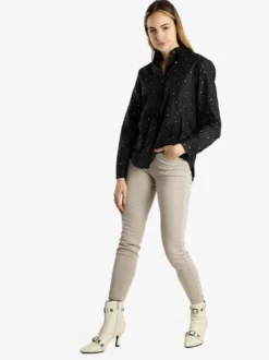 Monte Cervino Camicia donna a maniche lunghe con strass colorati