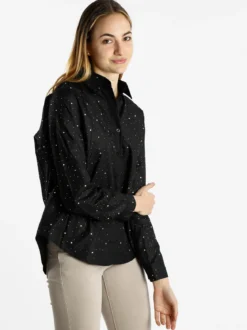 Monte Cervino Camicia donna a maniche lunghe con strass colorati