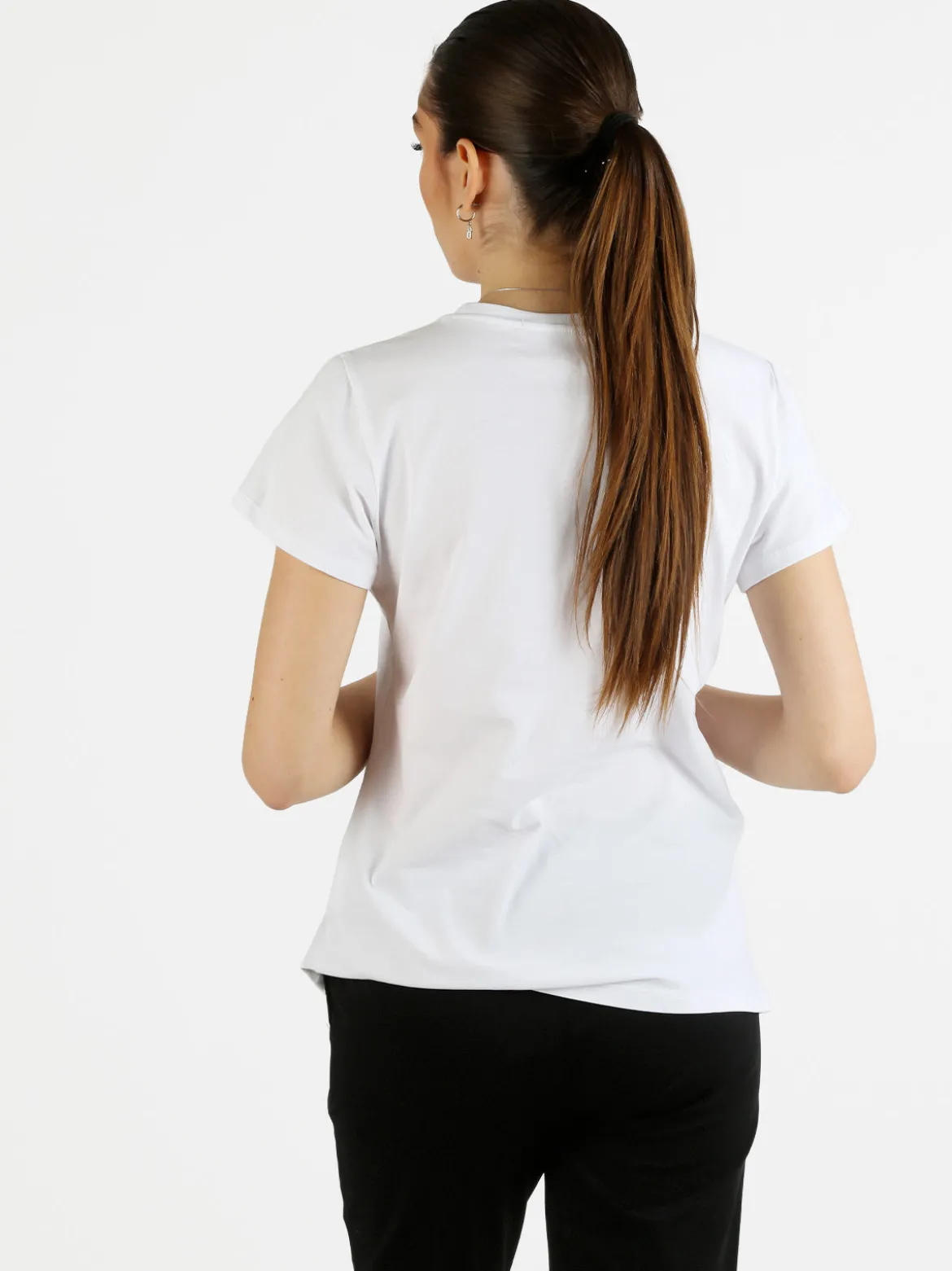 Monte Cervino T-shirt da donna decorata con perline e strass
