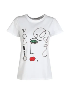 Monte Cervino T-shirt da donna decorata con perline e strass