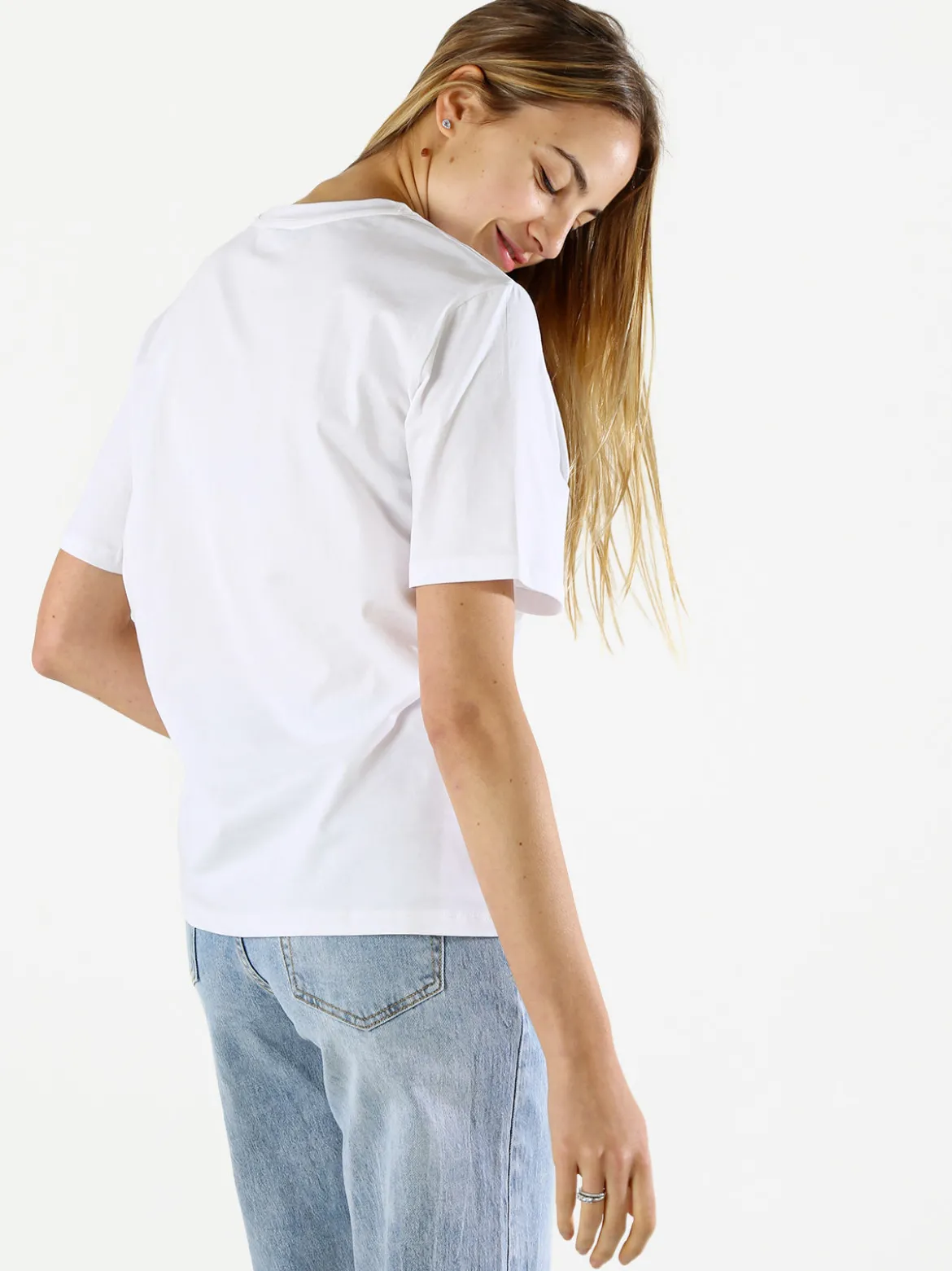 Monte Cervino T-shirt da donna in cotone con ricami - rosa