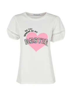 Monte Cervino T-shirt donna con stampa cuore e pietre colorate