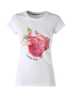 Monte Cervino T-shirt donna in cotone con stampa e strass - cotone