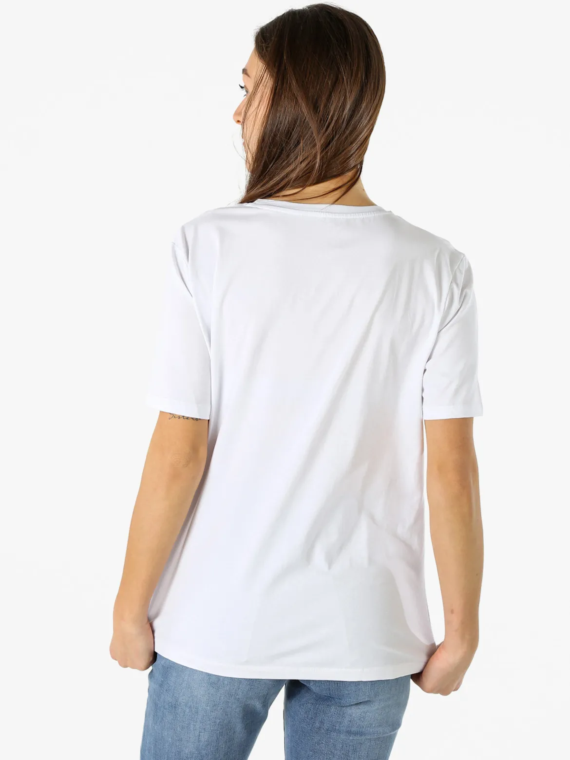 Monte Cervino T-shirt donna orsetto in cotone - bianco