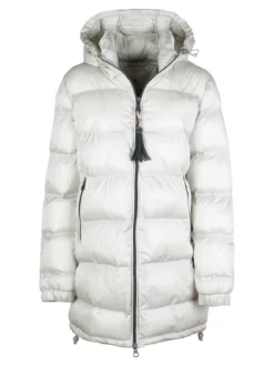 Mont Rose Giubbotto lungo da donna imbottito con cappuccio e zip