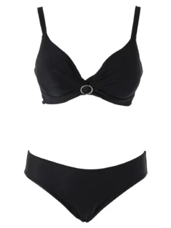 Moorea Beach Bikini donna con coppe imbottite senza ferretto e slip - nero