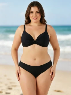 Moorea Beach Bikini donna con coppe imbottite senza ferretto e slip - nero