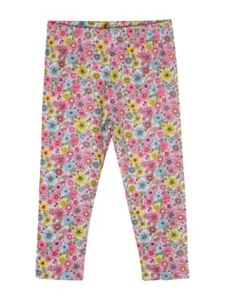 Mouset Completo da bambina 2 pezzi con t-shirt e leggings fiorati a 3/4