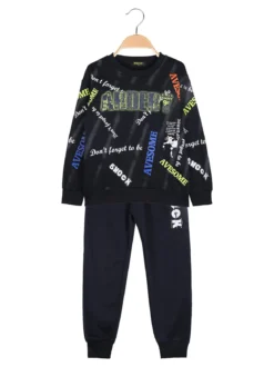 Mouset Completo tuta 2 pezzi da bambino con interno felpato - blu scuro