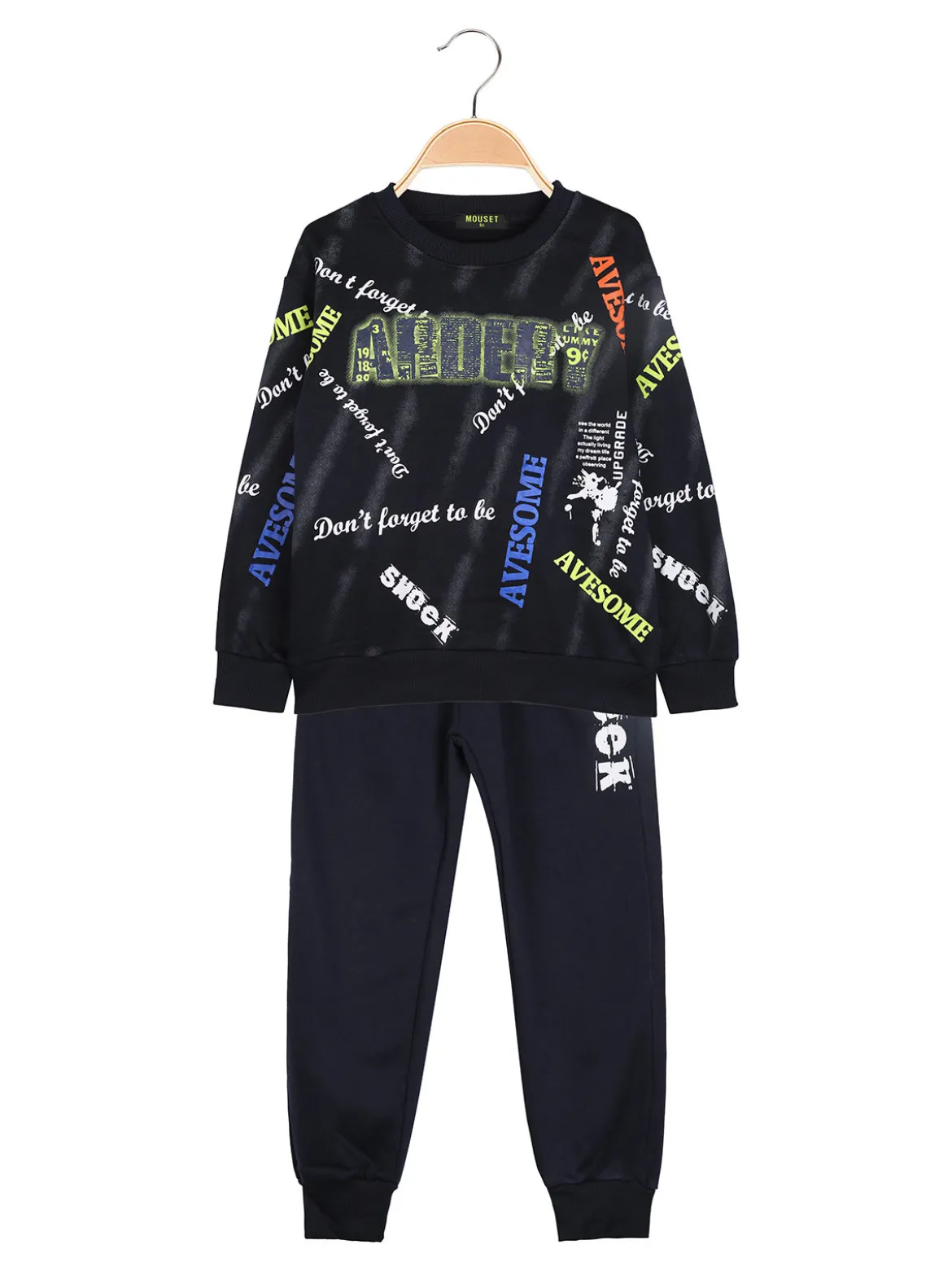 Mouset Completo tuta 2 pezzi da bambino con interno felpato - blu scuro