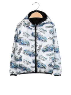 Mr Jek Giubbino 100 grammi da ragazzo reversibile con cappuccio e zip - nero