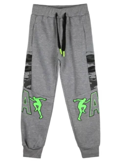 Mr Jek Pantaloni tuta da bambino con interno felpato - grigio