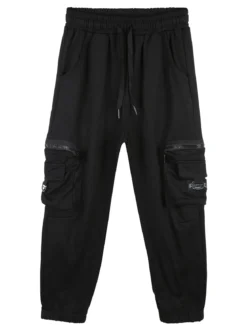 Mr Jek Pantaloni tuta da bambino con tasconi laterali e polsini