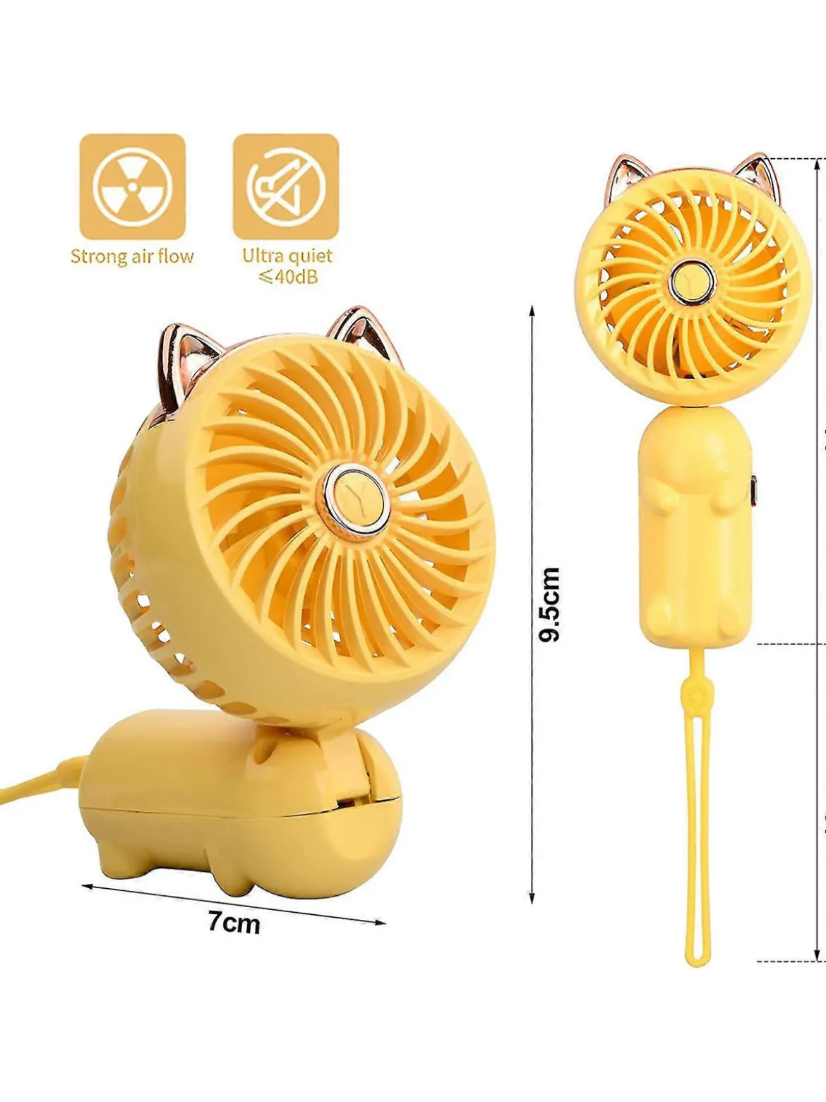 Mulin Ventilatore pieghevole - giallo