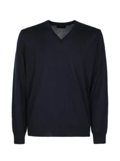 Mv Pullover da uomo misto lana con scollo a V