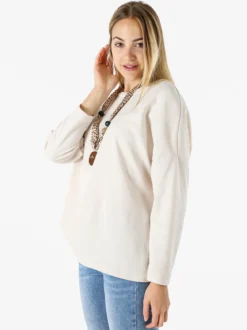 My Style Felpa oversize da donna in misto cotone con collana