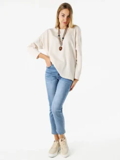 My Style Felpa oversize da donna in misto cotone con collana