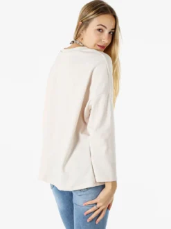 My Style Felpa oversize da donna in misto cotone con collana
