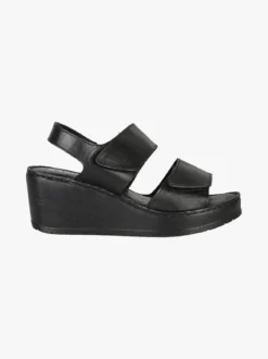 Nakoa Sandali donna in pelle con zeppa e plateau