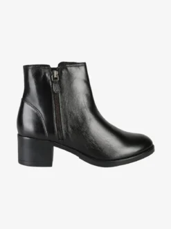 Nakoa Stivaletti donna in pelle con tacco largo - nero