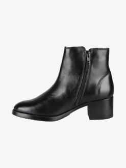 Nakoa Stivaletti donna in pelle con tacco largo - nero