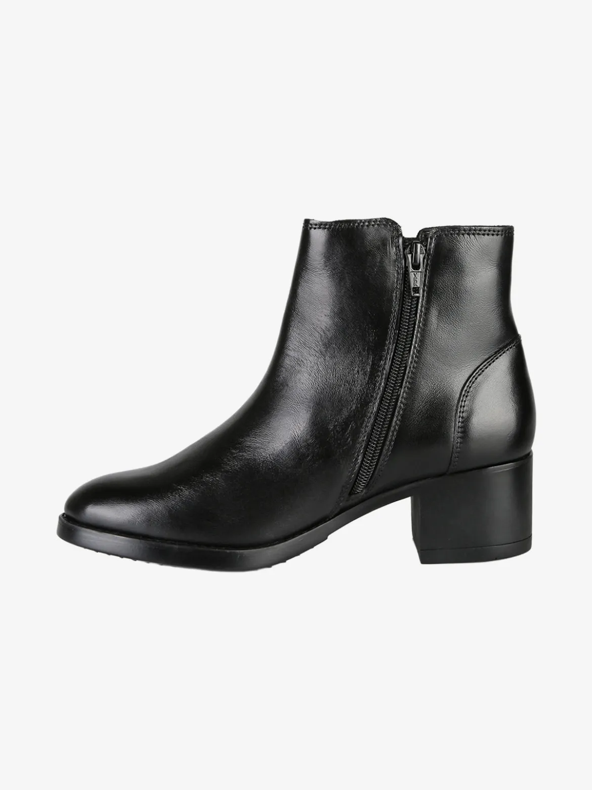 Nakoa Stivaletti donna in pelle con tacco largo - nero