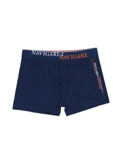 Navigare Boxer da ragazzo in cotone elasticizzato - blu