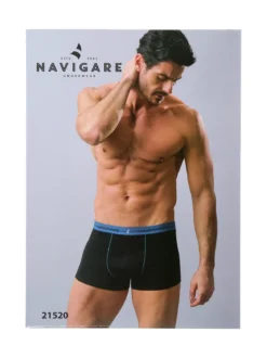 Navigare Boxer da uomo in cotone - blu scuro