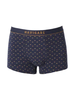 Navigare Boxer da uomo in cotone con stampe - blu scuro