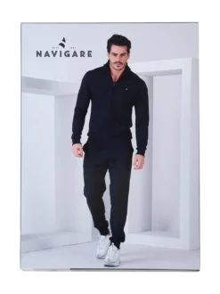 Navigare Completo tuta da uomo 2 pezzi con zip in caldo cotone - blu scuro