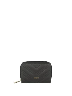 Navigare Portatessere da donna in pelle con zip - nero