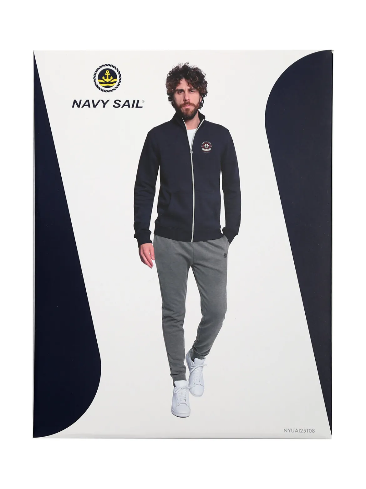 Navy Sail Completo tuta da uomo felpata con zip intera - avion