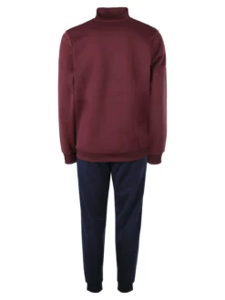 Navy Sail Completo tuta da uomo felpata 2 pezzi con zip intera - bordeaux