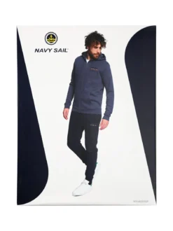Navy Sail Completo tuta da uomo full zip con cappuccio - blu