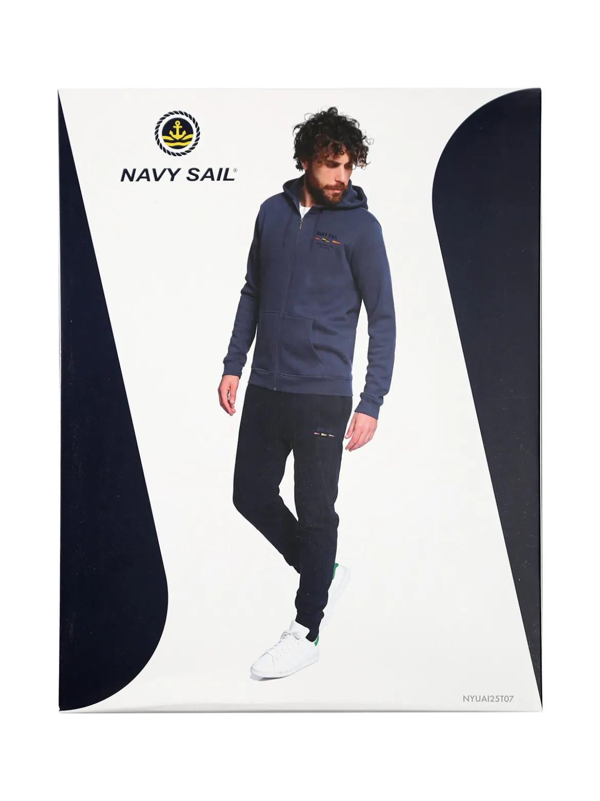Navy Sail Completo tuta da uomo full zip con cappuccio - blu