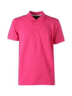 Navy Sail Polo da uomo in cotone a maniche corte - fucsia