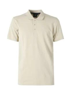 Navy Sail Polo da uomo in cotone a maniche corte - naturale