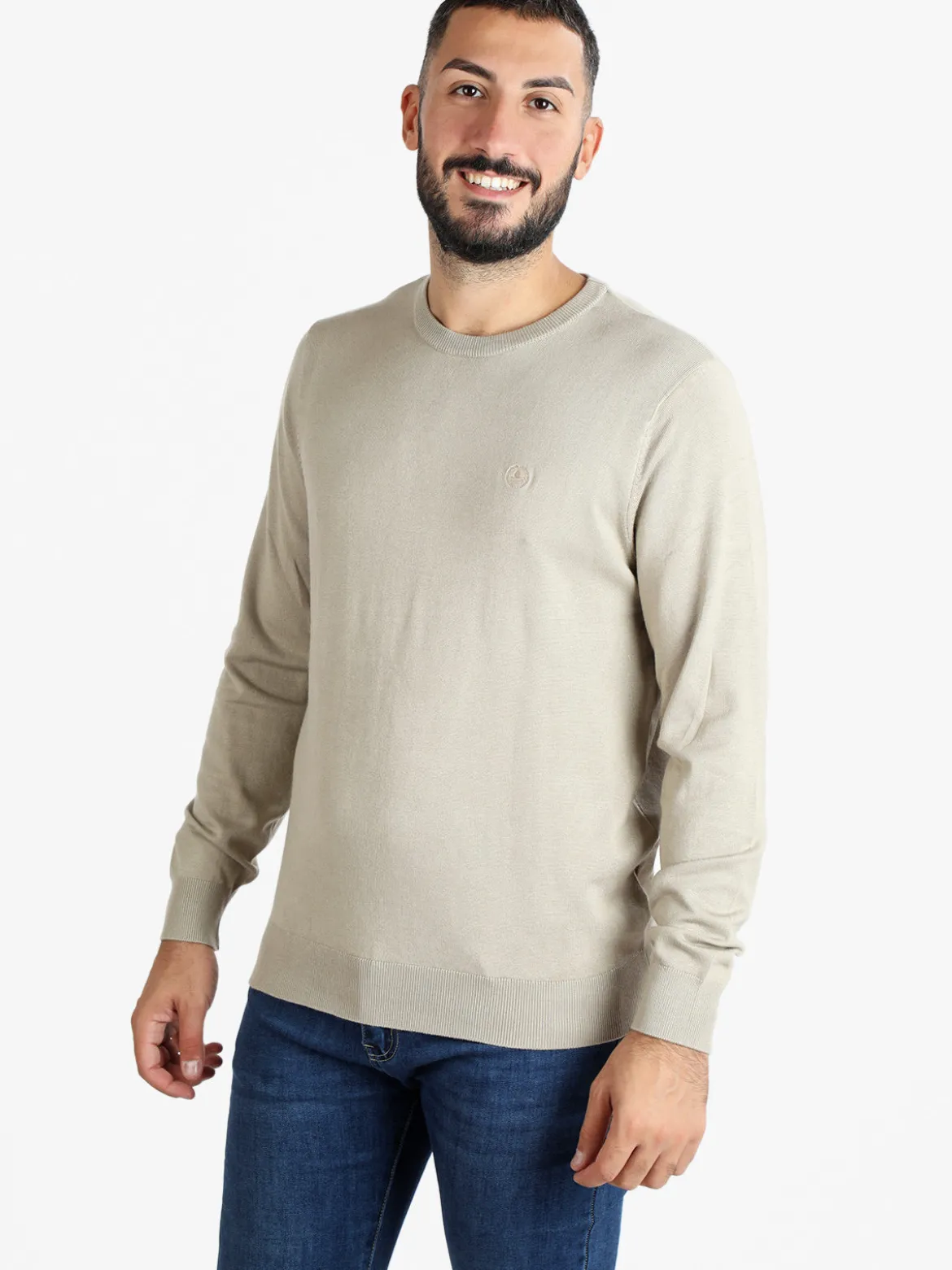 Navy Sail Pullover uomo scollo tondo